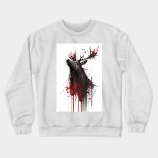 Ink Painting of An Elk Crewneck Sweatshirt